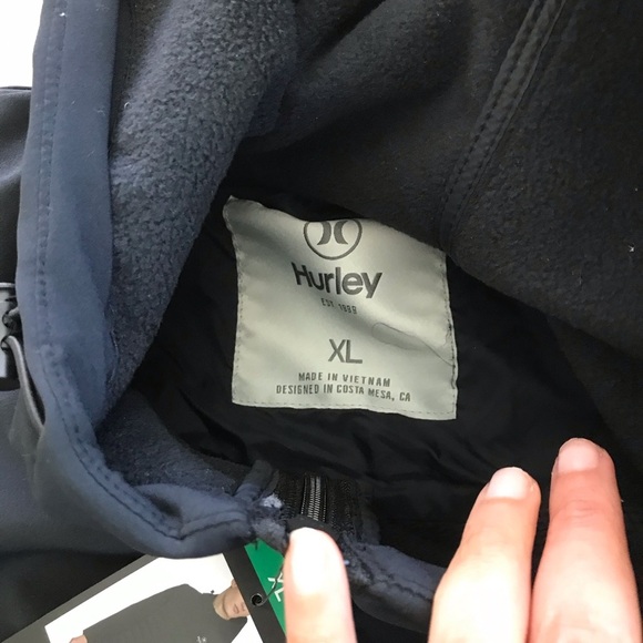 NWT Hurley Men's Wind Proof 3 Layer Fabric Technology Jacket, Black sz XL - Picture 5 of 9